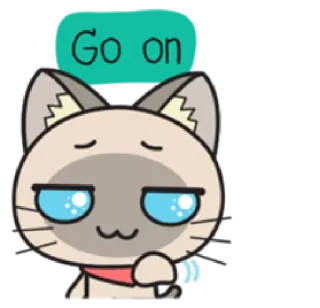 🐱 Go on gato, fofo, adesivo, animação, vai lá whatsapp sticker