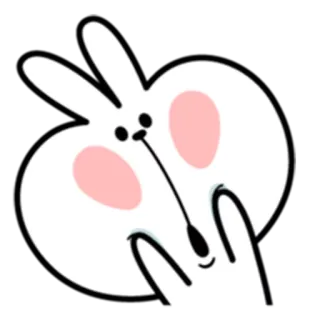 😯 konijn, beledigend gebaar, middelvinger, cartoon, dier telegram sticker