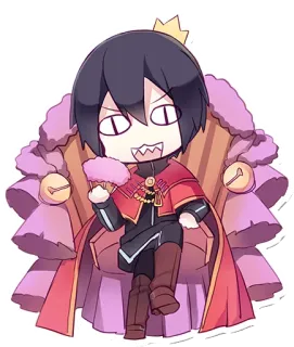 😀 Chibi, Anime, Vua, Vương miện, Ngai vàng, Dễ thương, Hoạt hình telegram sticker