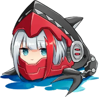 🦈 Anime, Haai, Personage, Schattig, Sticker whatsapp sticker