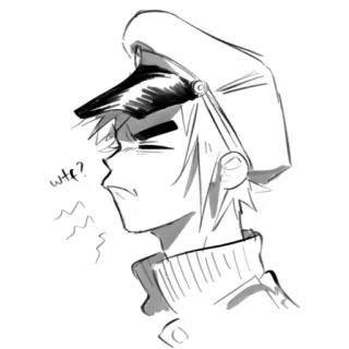 🤨 wtf? zangado, questionando, esboço, desenho animado telegram sticker
