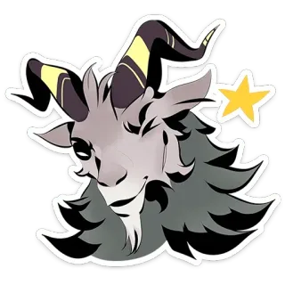 😉 capra, animale, stella, cartone animato, adesivo telegram sticker