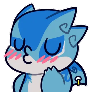 😘 Anime, Cartoon, Kawaii, Kuss, Blau, Katze, Süß whatsapp sticker
