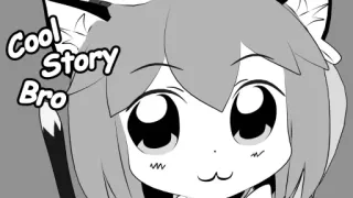 😎 Cool Story Bro Anime, Meme, Dibujo animado, Sarcasmo, Expresión, Blanco y negro, Buena historia whatsapp sticker
