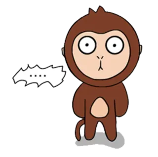 😐 ... aap, cartoon, dier, spraakballon, schattig, nadenkend telegram sticker