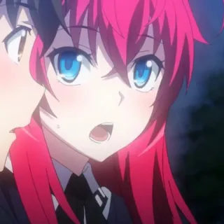 🩸 Rias Gremory High School DxD Anime, cheveux roux, yeux bleus, lycée, DXD, Rias, Gremory whatsapp sticker