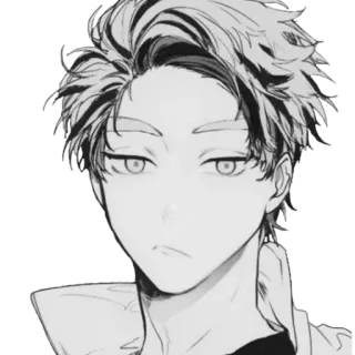 🪁 อนิเมะ, มังงะ, ภาพเหมือน, ตัวละคร, เด็กผู้ชาย, ศิลปะ telegram sticker