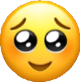 🥺 emoji, lindo, kawaii, amarillo, cara, feliz whatsapp sticker