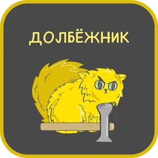 👌 ДОЛБЁЖНИК kucing, palu, paku, marah, lucu, kartun, binatang telegram sticker