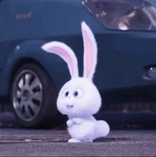 ☁️ Snowball The Secret Life of Pets bunny, rabbit, white, cute, animal, pet, animated telegram sticker