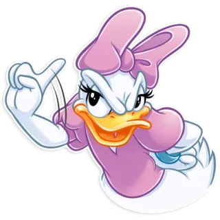🤬 Daisy Duck Margarida, Desenho animado, Disney, Sticker, Personagem, Bravo/Zangado, Gesto telegram sticker