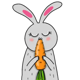 🥕 กระต่าย, แครอท, สัตว์, น่ารัก, สติกเกอร์ telegram sticker
