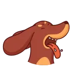 🐶 hond, dier, cartoon, moe, uitgeput, bruin telegram sticker