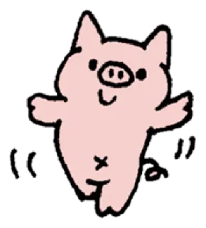 🐖 cerdo, dibujos animados, animal, lindo, dibujo telegram sticker
