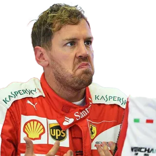 ☹️ Sebastian Vettel formule 1, pilote, course, scuderia ferrari, allemand whatsapp sticker