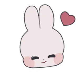 🎀 зайчик, кролик, милый, сердце, животное, мультяшный, каваий, стикер telegram sticker