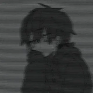 ◼️ anime, smutny, chłopak, ciemny, ponury, melancholijny telegram sticker