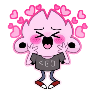 😍 cartoon, cute, character, illustration, love, hearts, happy telegram sticker