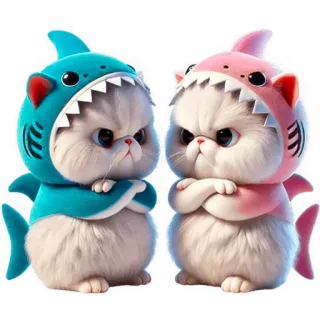 😤 kat, haai, schattig, dieren, sticker, cartoon, huisdieren telegram sticker
