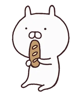 🍥 konijn, brood, dier, schattig, cartoon, eten telegram sticker