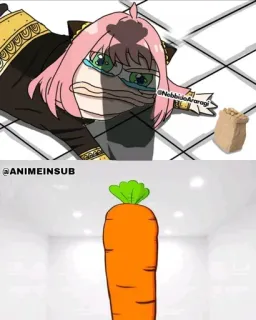 😭 Anya Forger Spy x Family Anime Insub anime, carrot, meme, animated, anya forger, spy x family telegram sticker