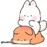 😡 cute, animals, bunny, dog, kawaii, cartoon, adorable, sticker whatsapp sticker