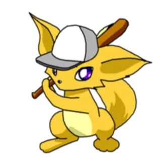 ⚾️ animal, dessin animé, baseball, casquette, batte, sport, mignon, mascotte telegram sticker