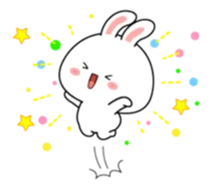 🖤 bunny, rabbit, cute, celebration, happy, cartoon telegram sticker