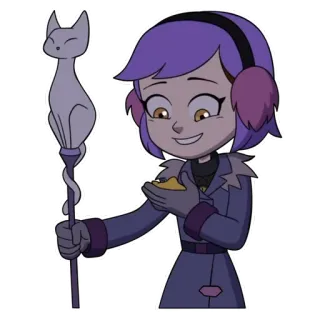 🥰 Amity Blight The Owl House cartoon, animated, witch, cat, staff, owl house, amity blight telegram sticker