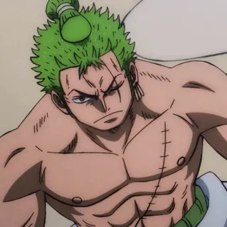 🐉 Zoro One Piece Аниме, Ван Пис, Ророноа Зоро, Зоро, Шрам, Зеленые волосы, Мечник telegram sticker