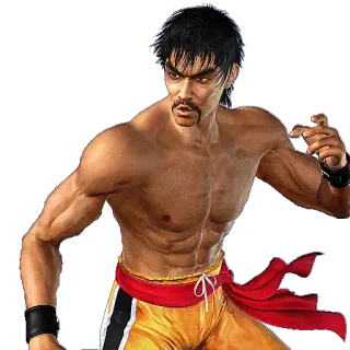 😦 Lei Wulong Lei Wulong, Tekken, seni bela diri, petarung, video game, karakter telegram sticker