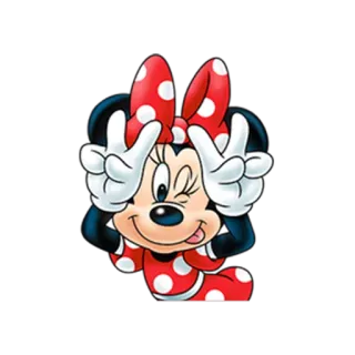 ✌ Minnie Mouse Minnie Mouse, Disney, Cartone animato, Femmina, Personaggio, Sorridendo, Occhiolino telegram sticker