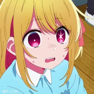 😔 @fix_x_fox アニメ, 金髪, 漫画, 可愛い, 女の子, ポートレート telegram sticker