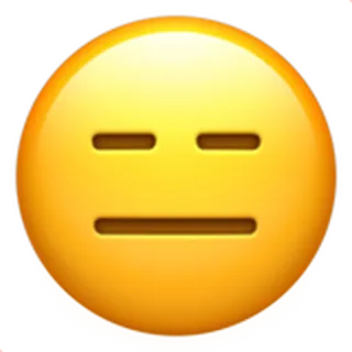 😑 이모지, 무표정, 중립, 노란색 telegram sticker