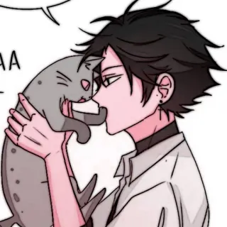 🦎 AA Anime, Gato, Menino, Estético, Fofo, Animal de estimação telegram sticker