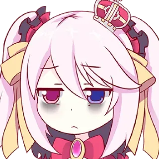 🥀 anime, dziewczyna, korona, zmęczona, słodka, różowe włosy telegram sticker