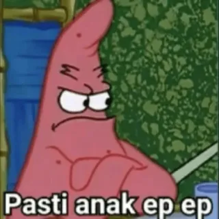😀 Patrick Star SpongeBob SquarePants Pasti anak ep ep Patrick Star, Spongebob, kartun, meme, lucu, marah telegram sticker