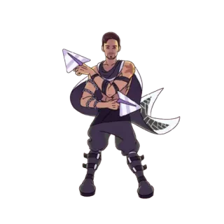 😂 นักสู้, อนิเมะ, อาวุธ, นินจา, เครื่องบินกระดาษ, นักรบ telegram sticker