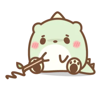 😶 Dinossauro, Kawaii, Fofo, Animal, Desenho animado telegram sticker