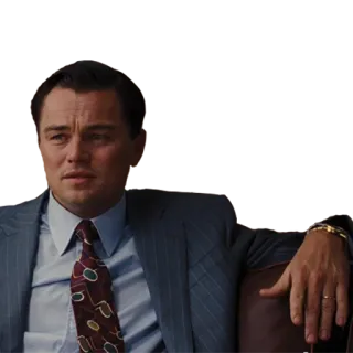 😎 The Wolf of Wall Street Леонардо Ди Каприо, Джордан Белфорт, Волк с Уолл-стрит, Фильм, Костюм, Актер telegram sticker