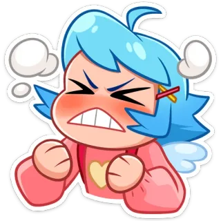 😡 angry, anime, cartoon, frustrated, expression telegram sticker