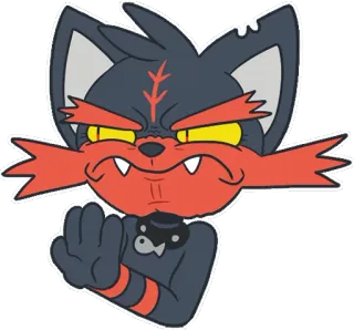 ✋ Incineroar Pokemon Pokemon, Incineroar, tipo fuego, videojuego, dibujos animados, monstruo, gato whatsapp sticker