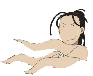 😏 Anime, Personagem, Engraçado, Sticker, Estranho telegram sticker