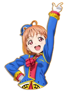 😃 Chika Takami Love Live! Sunshine!! Anime, Idol, Chika Takami, Love Live, Sunshine, Carino, Ragazza whatsapp sticker