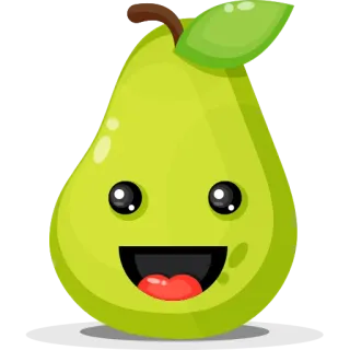 Cute Pear whatsapp stickers