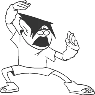 🥋 cartoon, martial arts, character, pose, stick figure telegram sticker