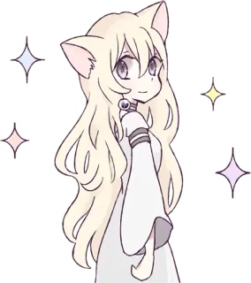 ✨ Anime, Katzenohren, Glitzer, Süß, Kawaii, Katzenmädchen, Manga telegram sticker