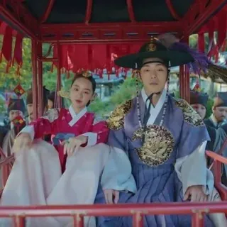 😑 historical, korea, traditional clothing, couple, royalty telegram sticker
