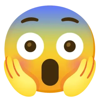 😱 Biểu tượng cảm xúc, Sốc, Ngạc nhiên, Khuôn mặt, Biểu cảm telegram sticker