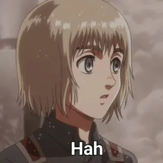 ☺️ Armin Arlert Attack on Titan Hah anime, personaje, armin, ataque a los titanes telegram sticker